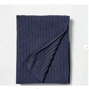 50"x60" Casual Mixed Rib Throw Blanket Navy - Threshold designed with Studio Nwt